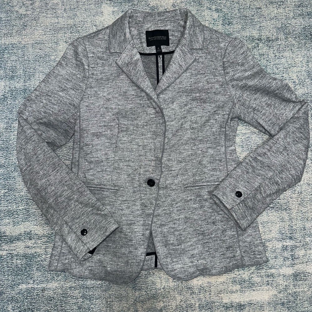 Banana Republic Heather Gray Knit Blazer